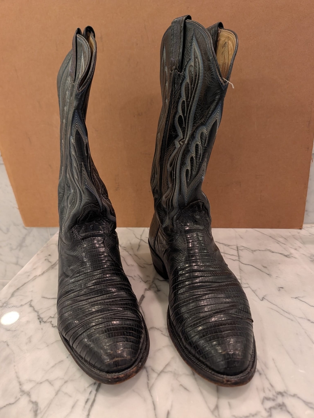 TONY LAMA WESTERN MEN 8.5 EE LIZARD COWBOY BOOTS